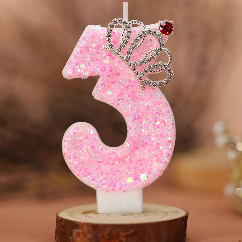 Resin Art Alphabet - Cake Numeral Candles ，Birthday Candle pink