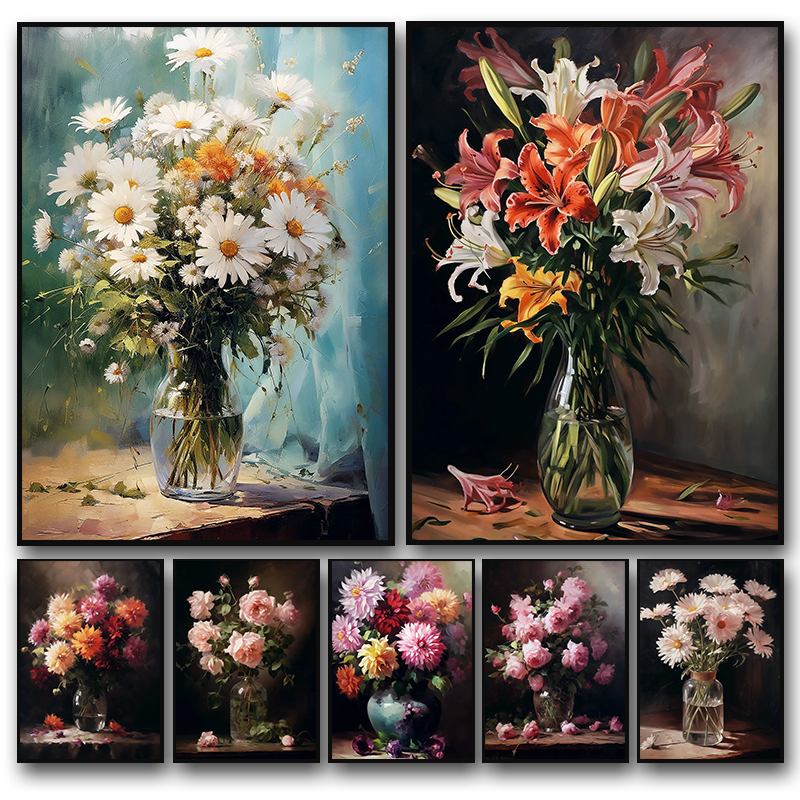 Resin Art Flowers - Vintage Flower in A Vase Camellia