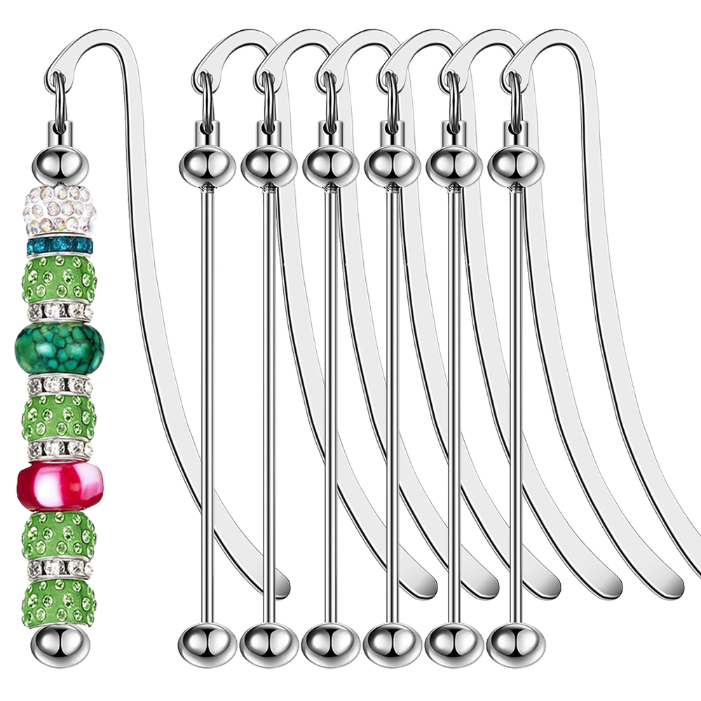 Resin Art Bookmark - 6Pcs Beadable Bookmarks DIY Metal Blank