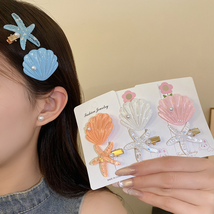 Resin Art Beach Theme - 2 Pcs Resin Starfish Shell Hair