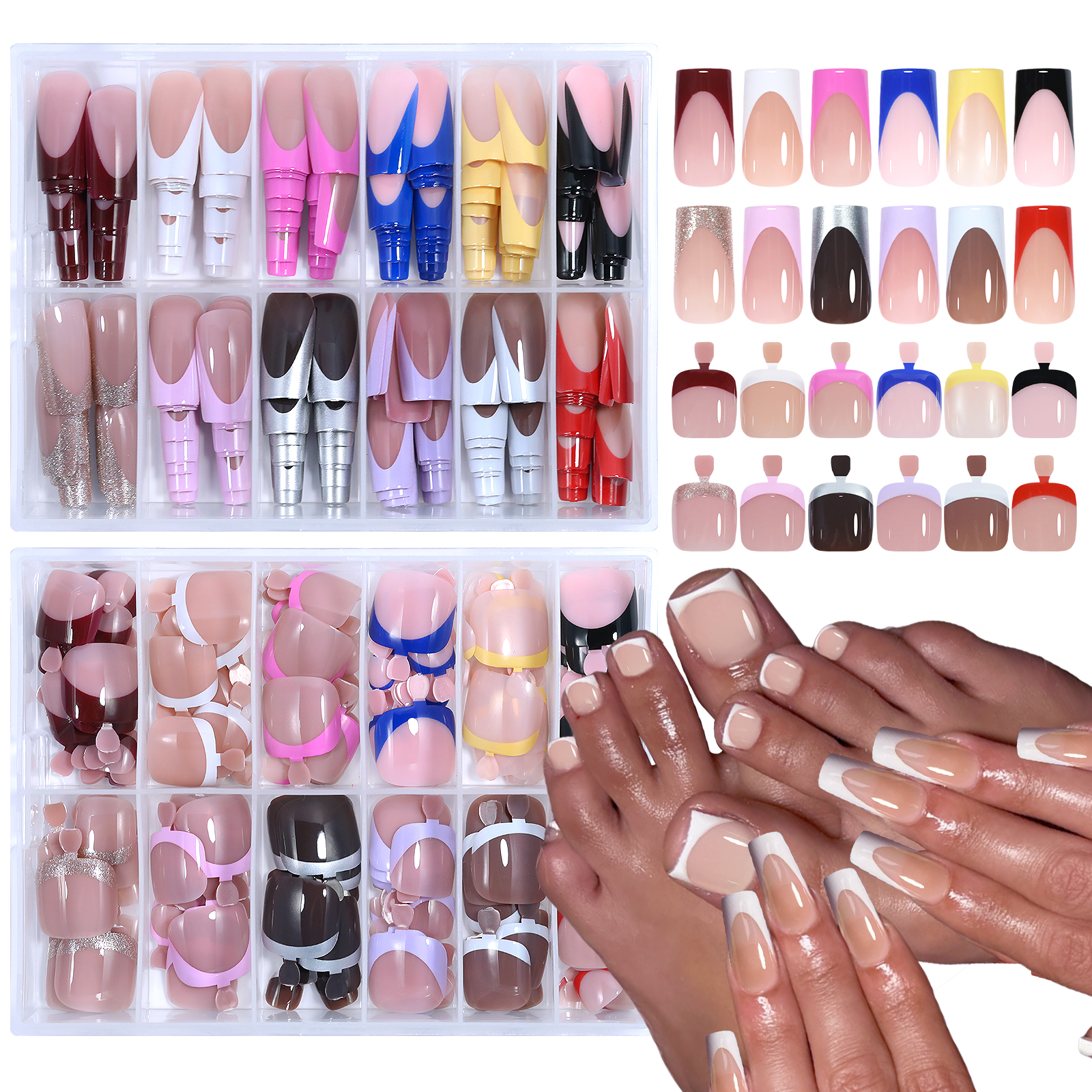 Resin Art Case - 288pcs/box Acrylic French False Nails Medium