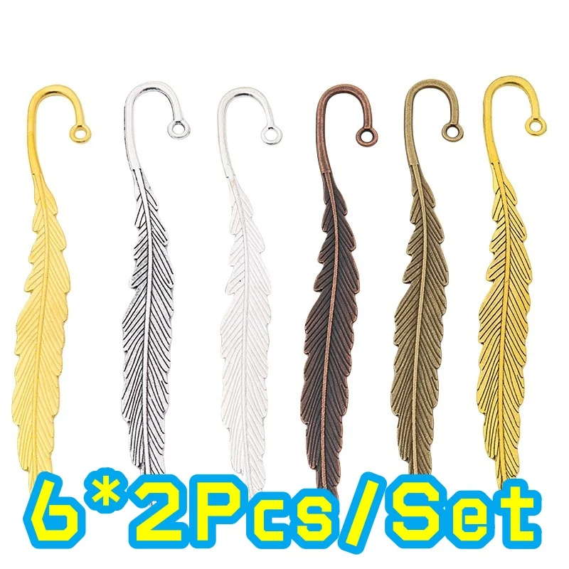Resin Art Bookmark - 12Pcs 113x16mm Bronze Antique Silver Plated
