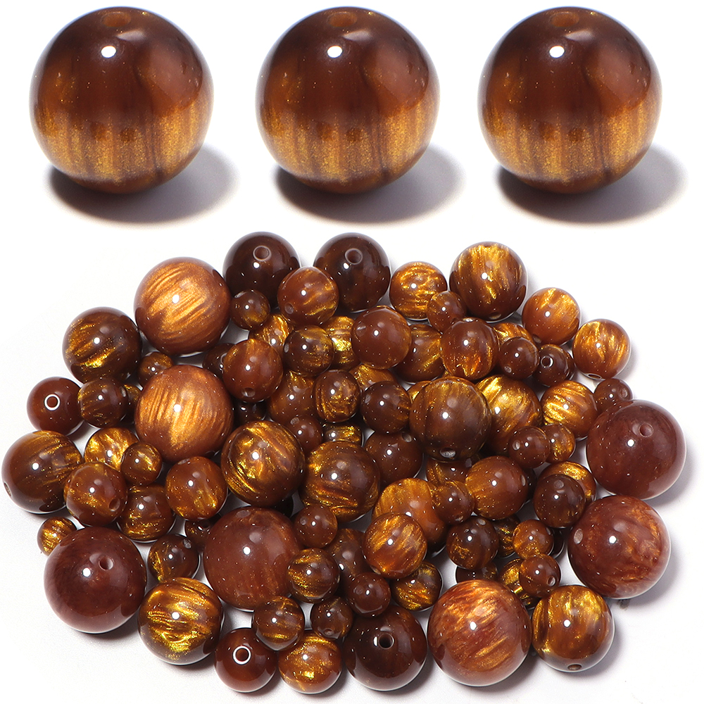 Resin Art Handmade - 5-30pcs/lot 8-20mm Gilding Resin Beads Gold