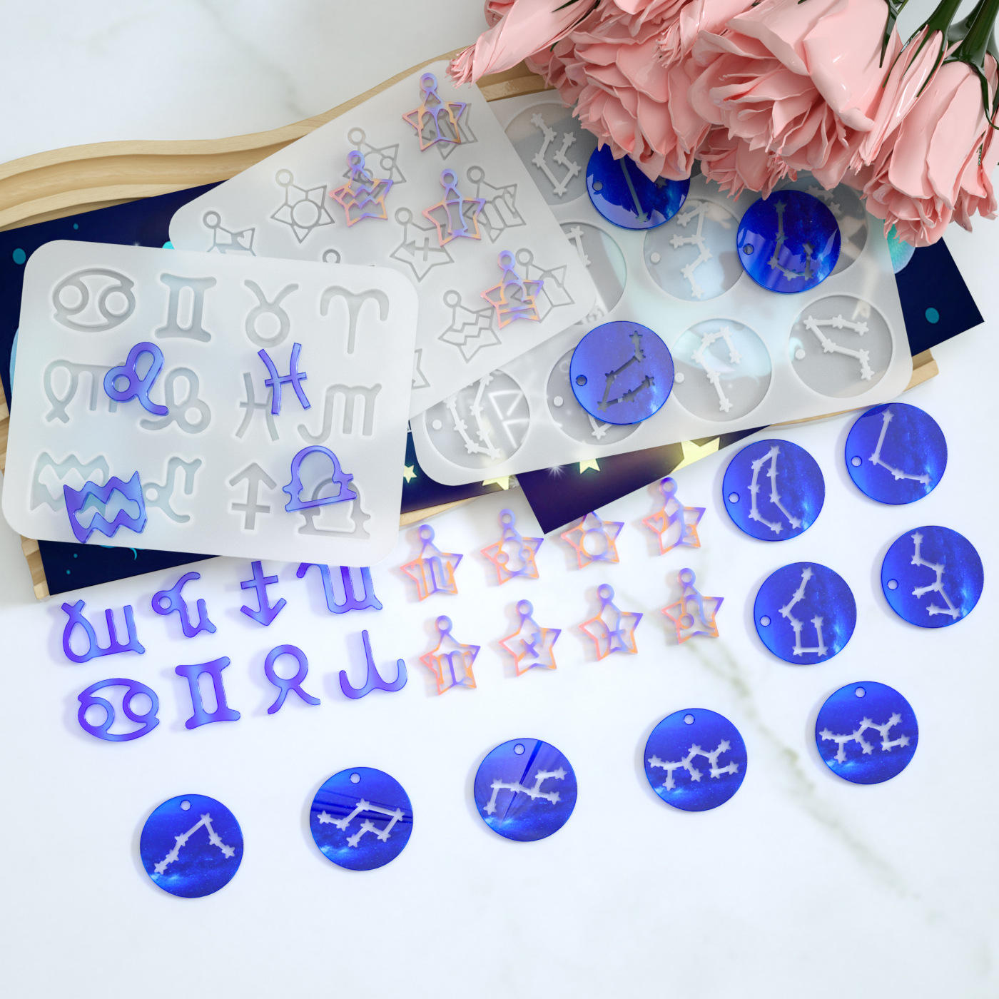 Resin Art Alphabet - 4styles Simple Multipurpose 12Zodiac Constellation Resin