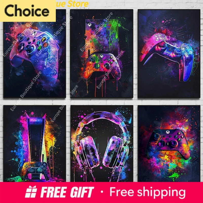 Resin Art Video - 2026 Watercolor Neon Video Game Posters