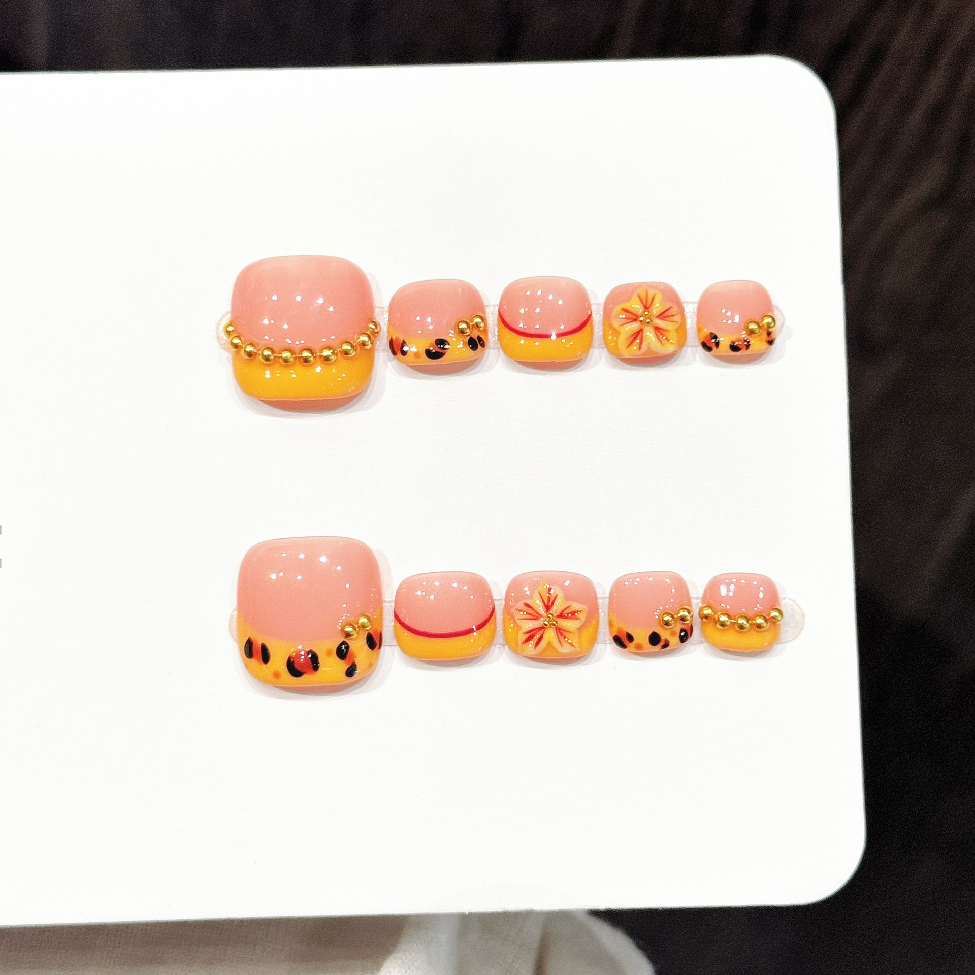 Resin Art Flowers - 10pcs Handmade Pressed Foot Nails Art,
