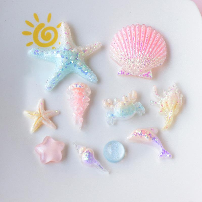 Resin Art Beach Theme - 10PCS Cute Sea Theme Resin Sandal