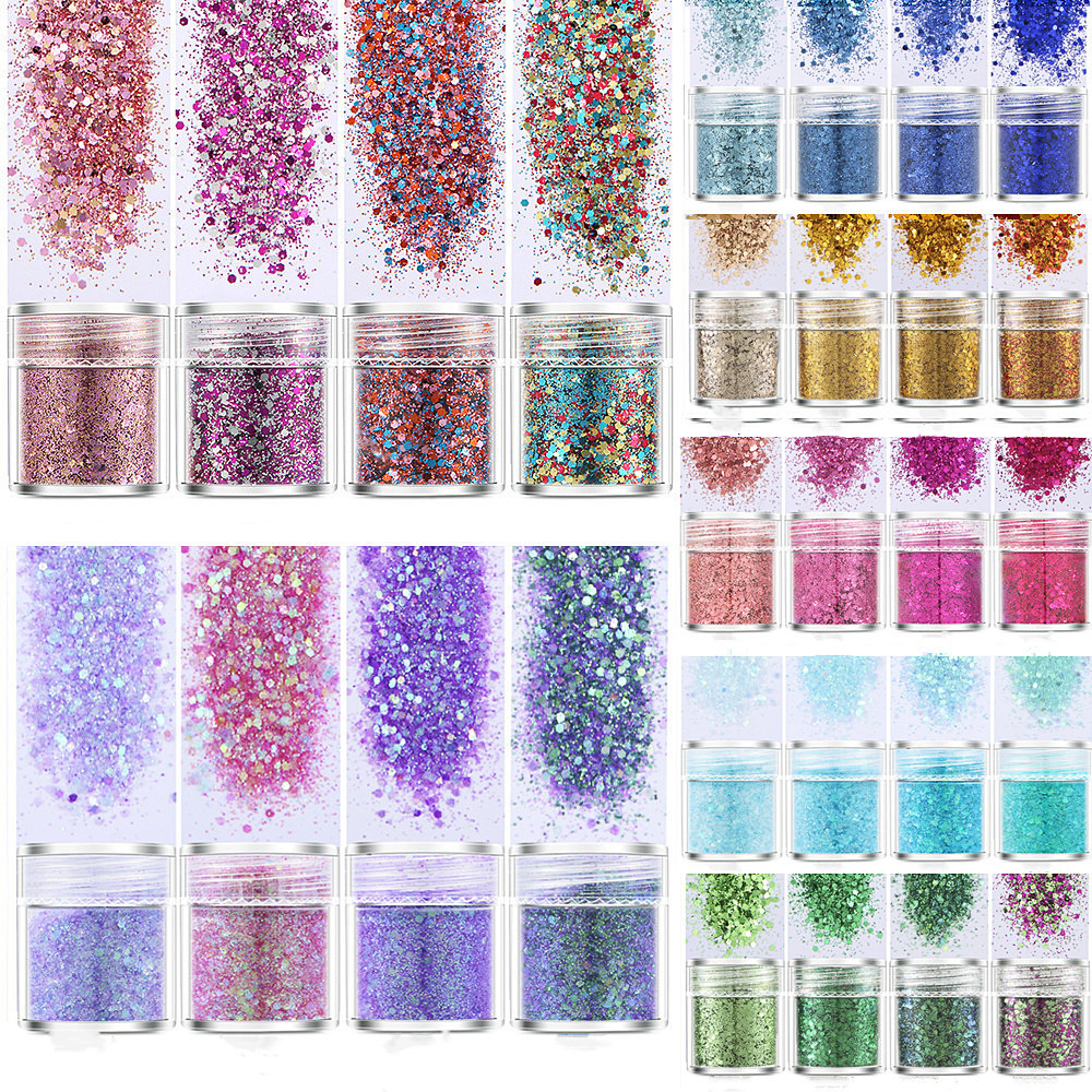 Resin Art Glue - SNASAN 4Pcs Color Superfine Glitters Powder