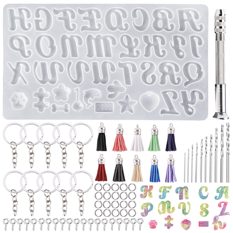 Resin Art Alphabet - Alphabet Keychain Molds Alphabet Resin Silicone