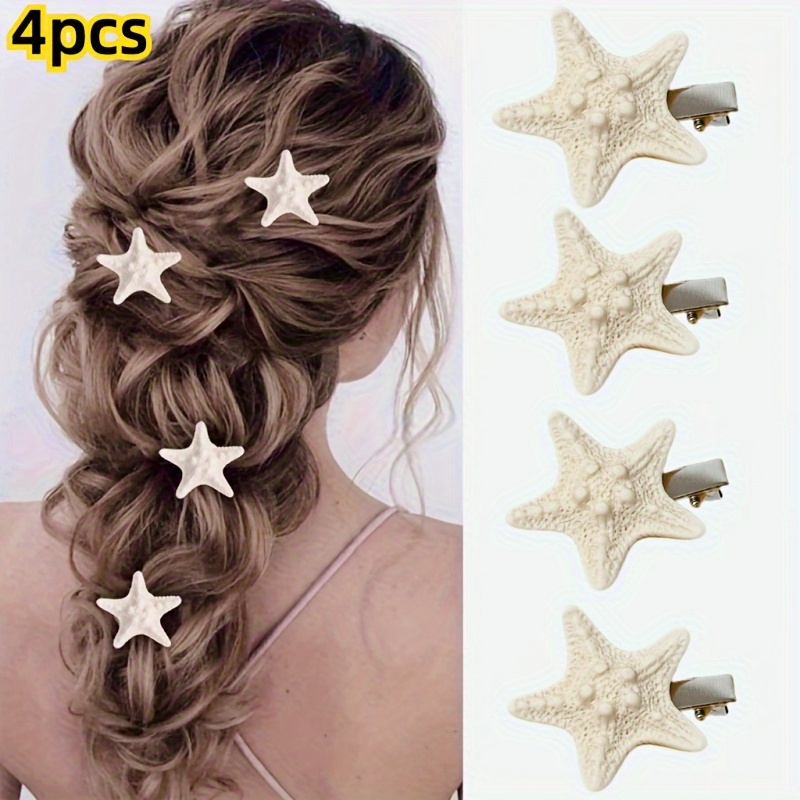 Resin Art Beach Theme - Set of 4 Elegant Starfish Hair