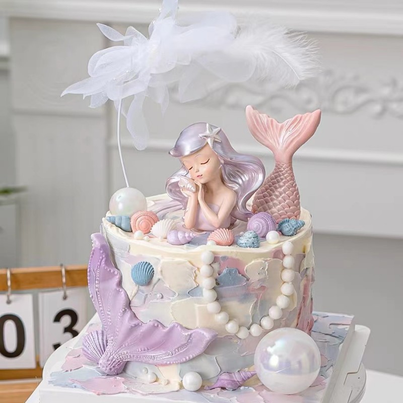 Resin Art Alphabet - Resin Girl Mermaid Cake Topper Princess