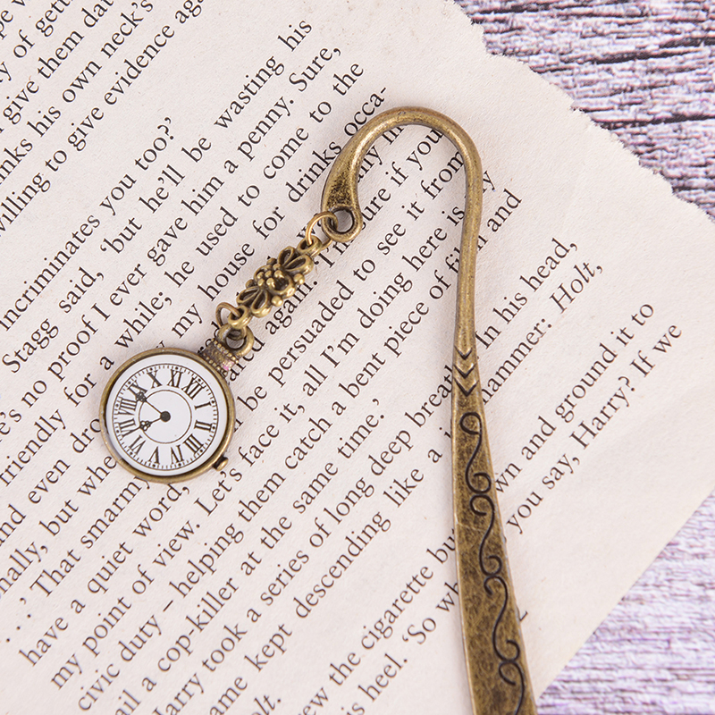 Resin Art Bookmark - Metal Clock Bookmarks Vintage Bookmark Retro