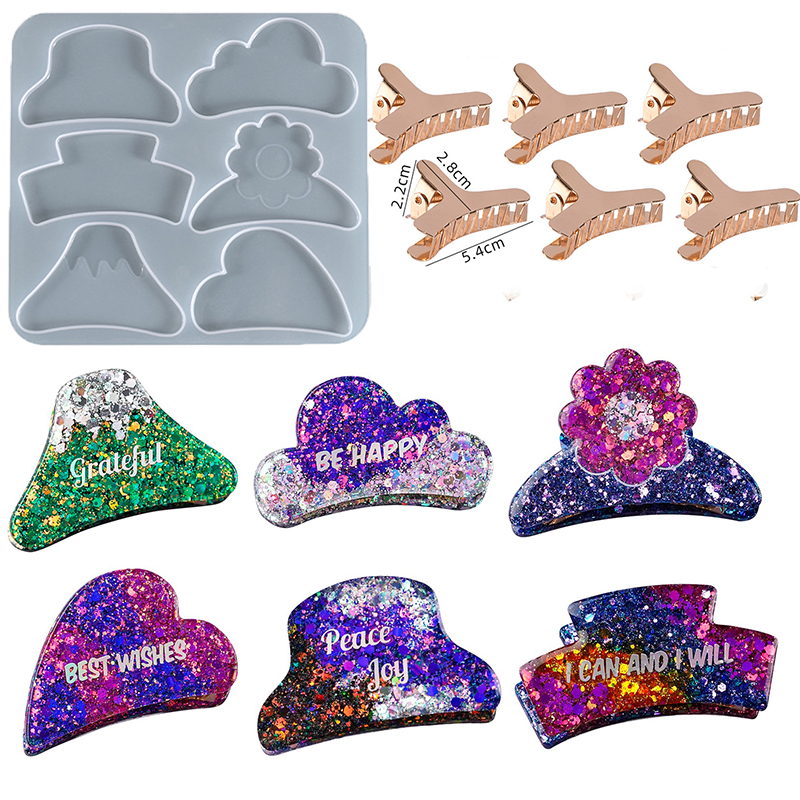 Resin Art Glue - Hair Claw Clips Silicone Resin Molds