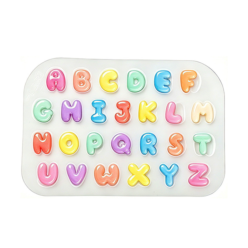 Resin Art Alphabet - 2Pcs Mini Letter Silicone Mold Cute