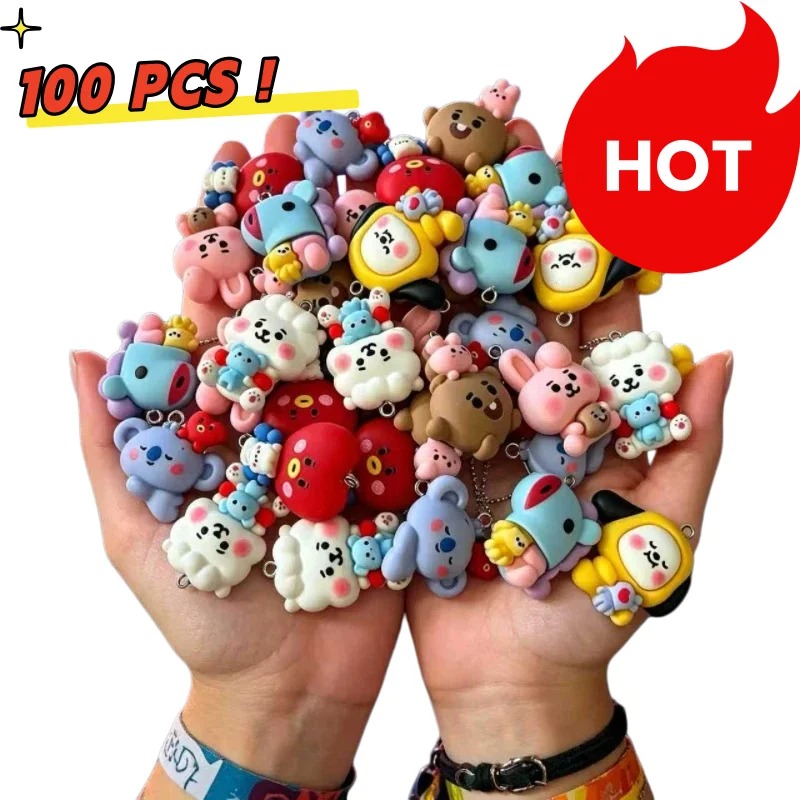 Resin Art Handmade - 7pcs BT21 Resin Cartoon Charm DIY