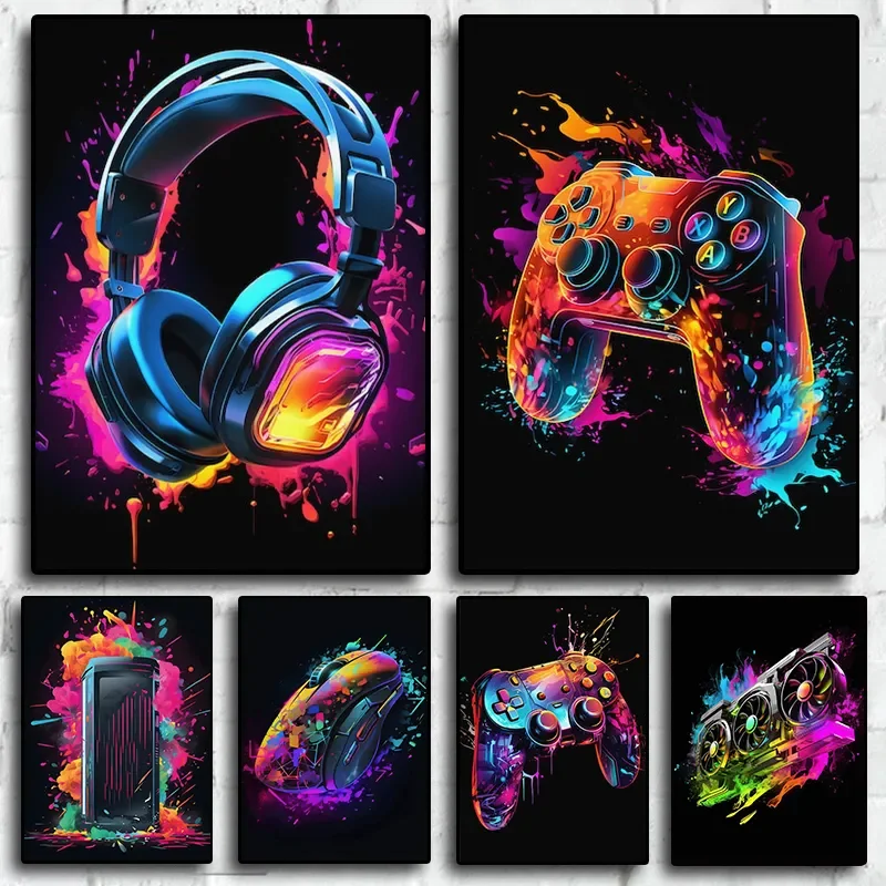 Resin Art Video - Pop Neon Video Game Character Poster