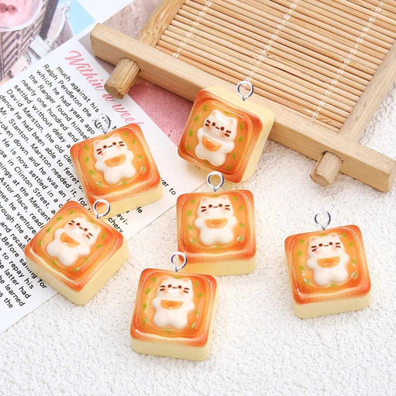 Resin Art Supplies Near Me - 10Pcs Kawaii Cat Toast Bread Resin