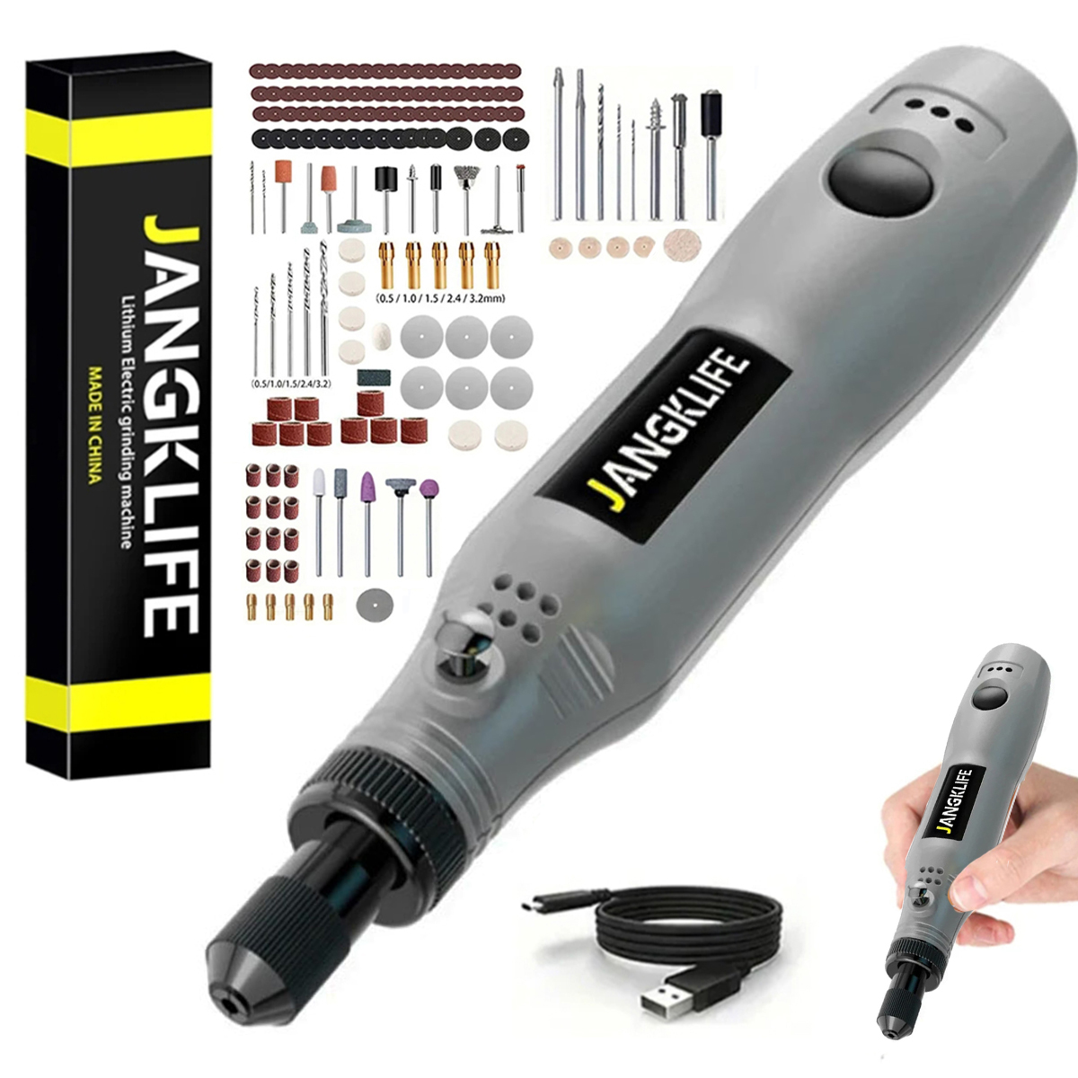 Resin Art Drill Machine - JANGKLIFE USB Cordless Rotary Tool Kit