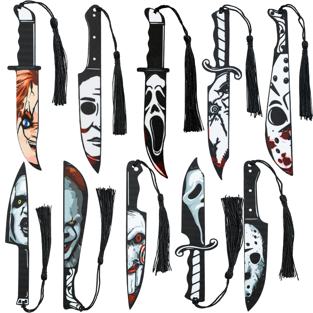 Resin Art Bookmark - Horror Movie Character Knife Bookmark, Acrylic