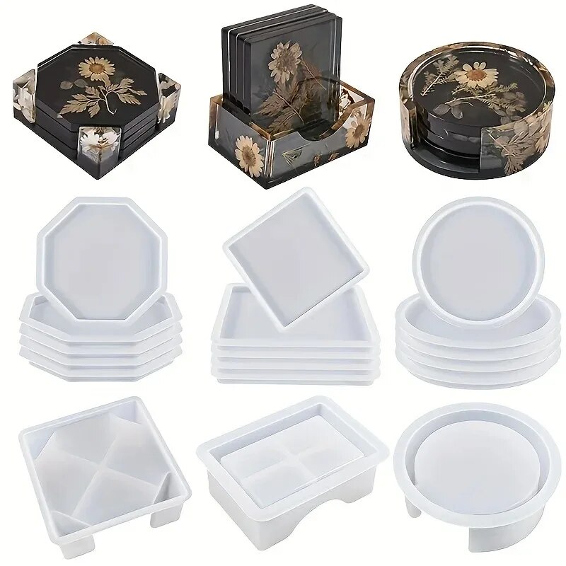 Resin Art Case - Coaster Resin Molds Set Include 1pc