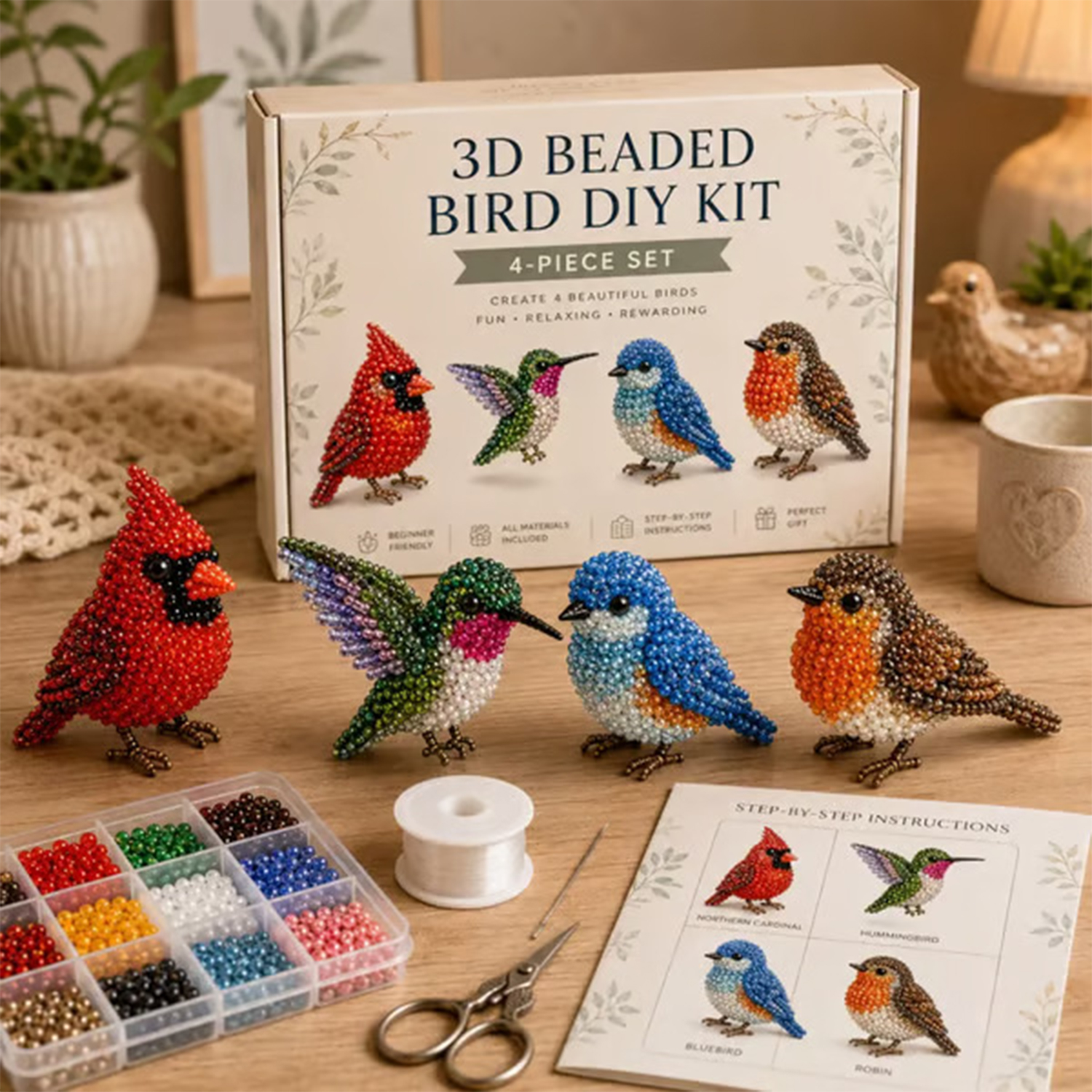 Resin Art For Beginner - Mini 3D Beaded Animal Craft Kit