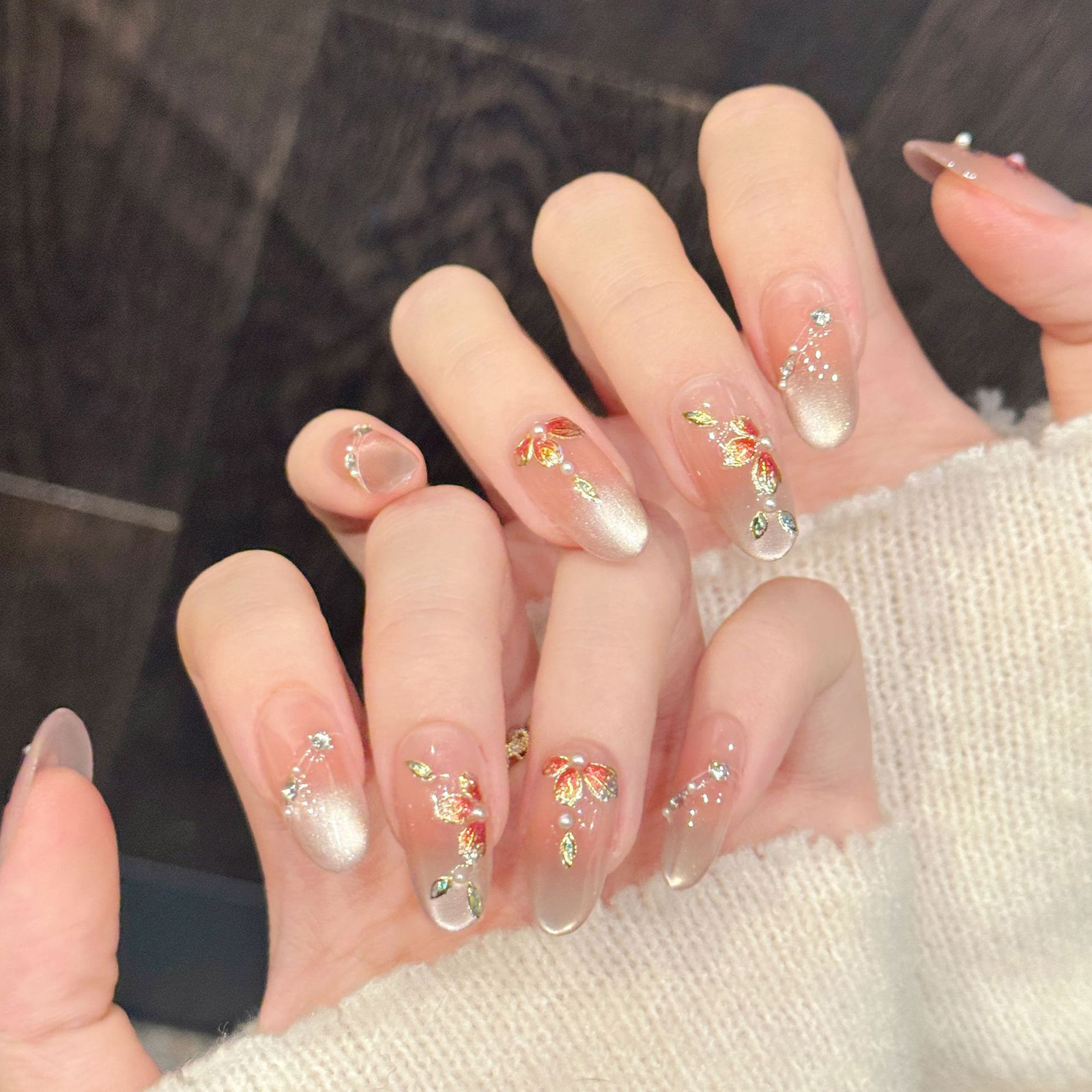 Resin Art Flowers - 10pcs Handmade Fake Nails Press On