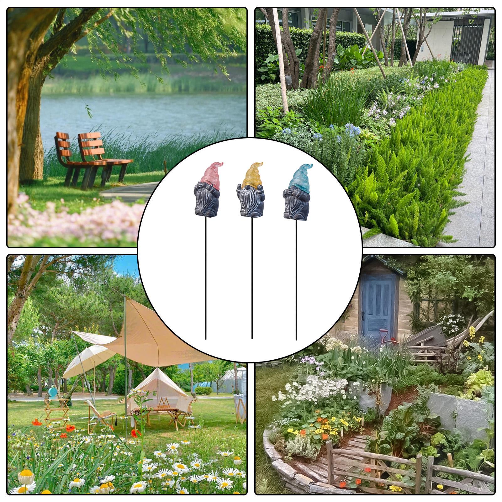 Decorative Yard Stakes 3-Piece - Resin Art Flowers 评论和价格