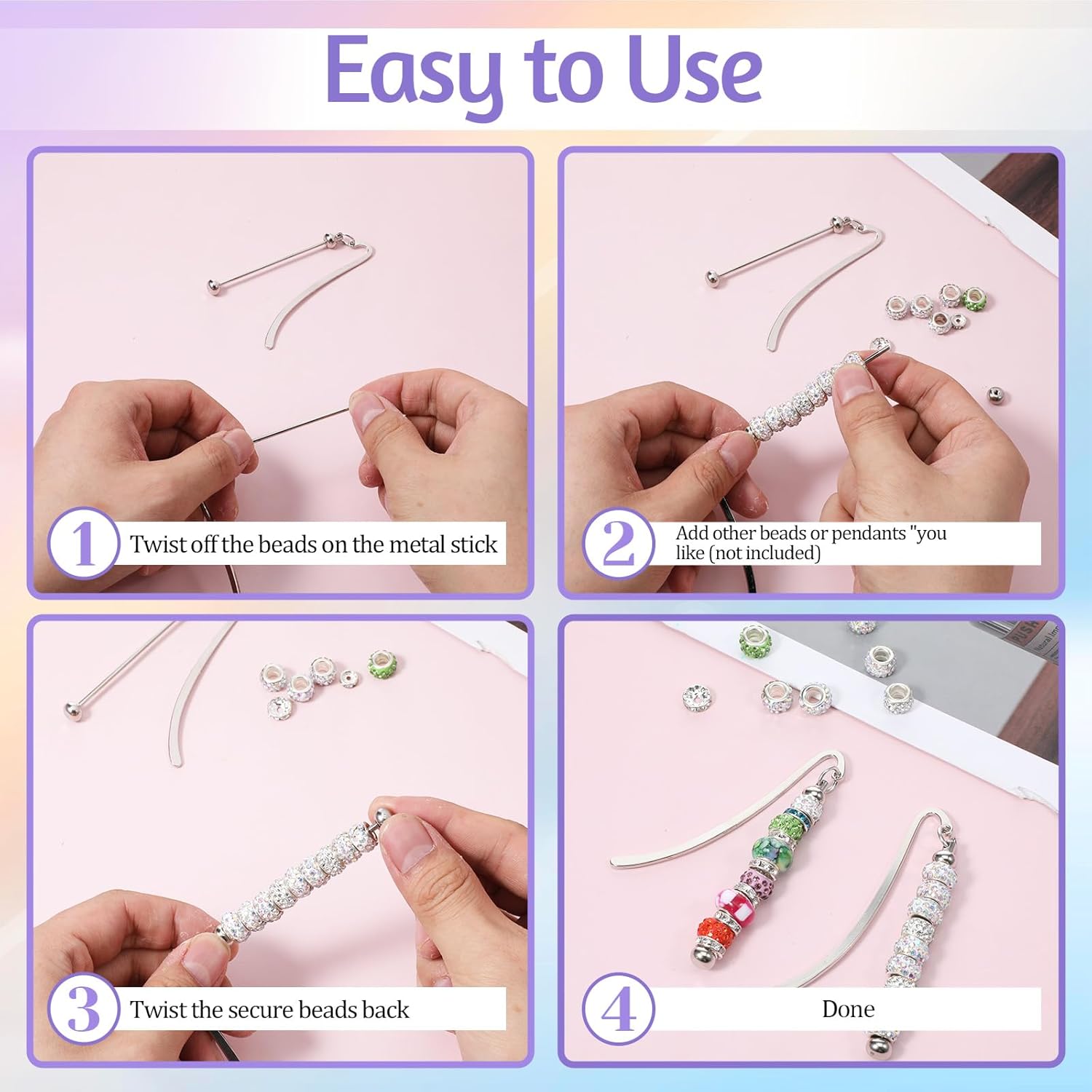 6Pcs Beadable Bookmarks DIY Me - Resin Art Bookmark 评论和价格