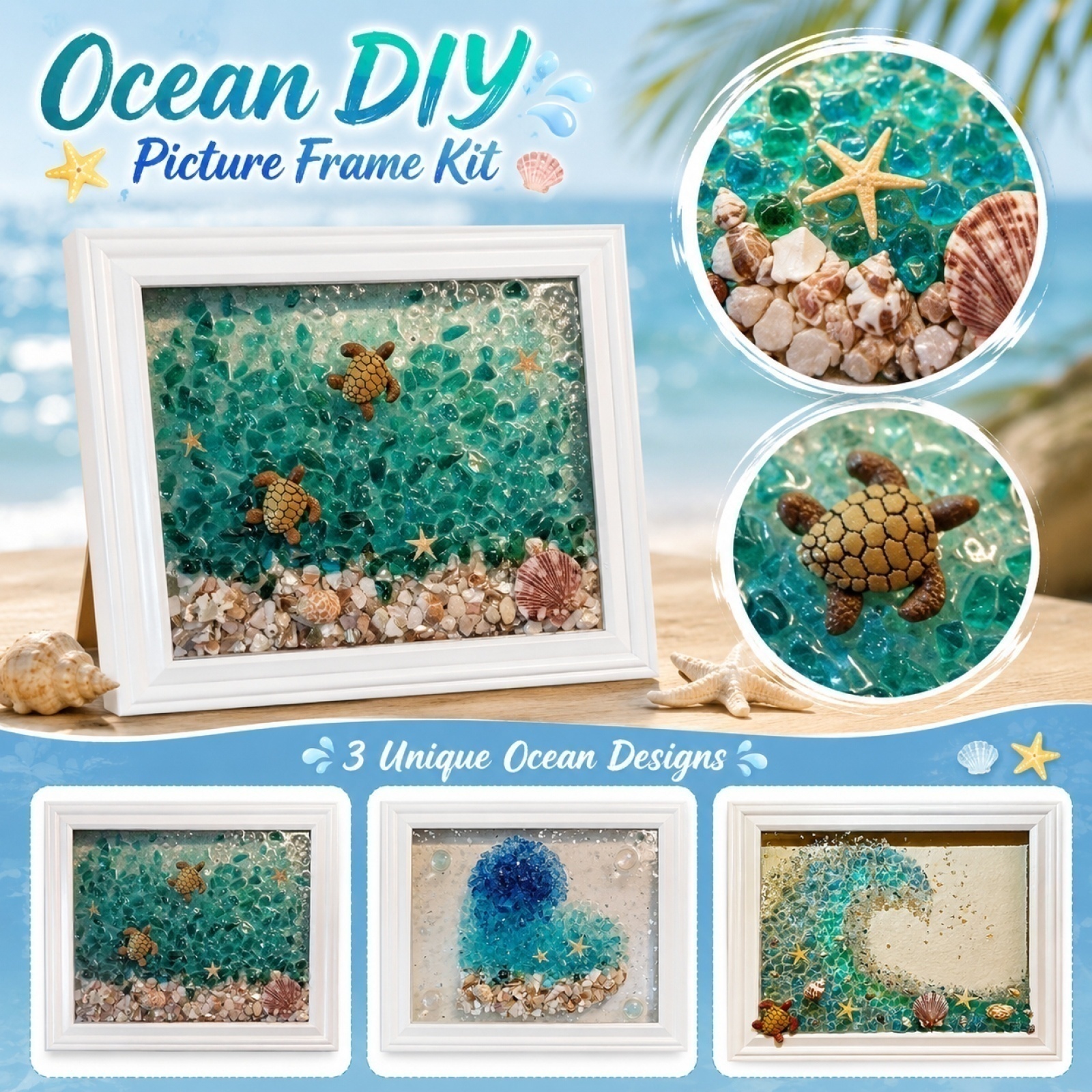 Sea Glass Art Kits Sea Glass A - Resin Art Beach Theme 评论和价格