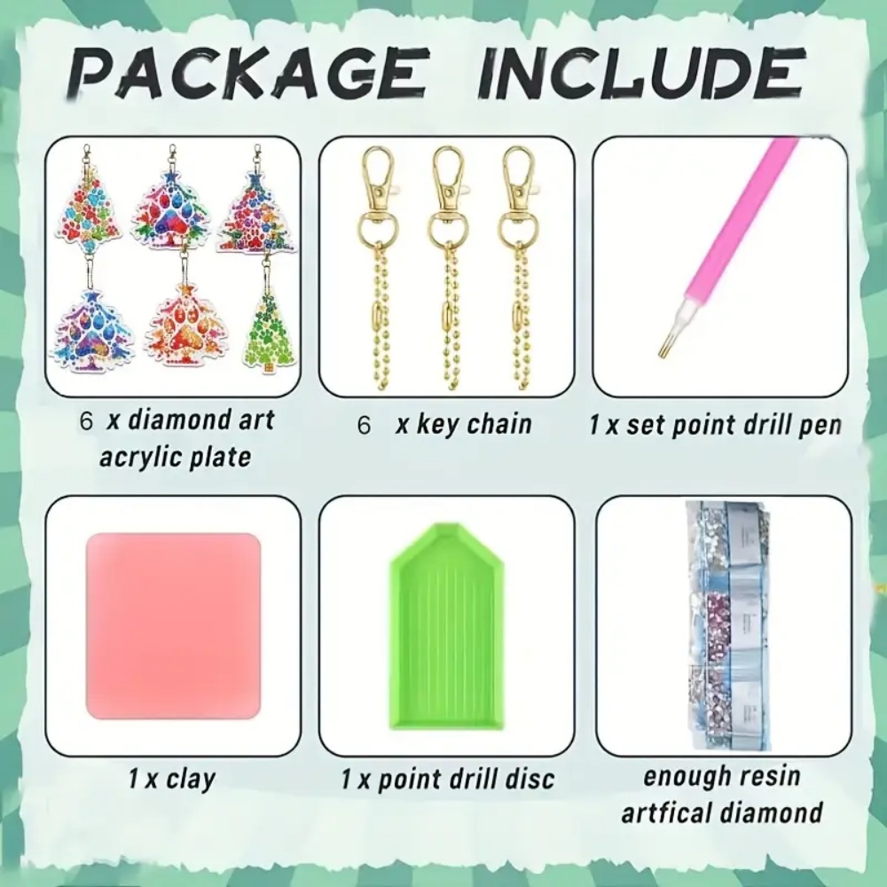 6pcs/Set DIY Christmas Tree Pa - Resin Art Bookmark 评论和价格