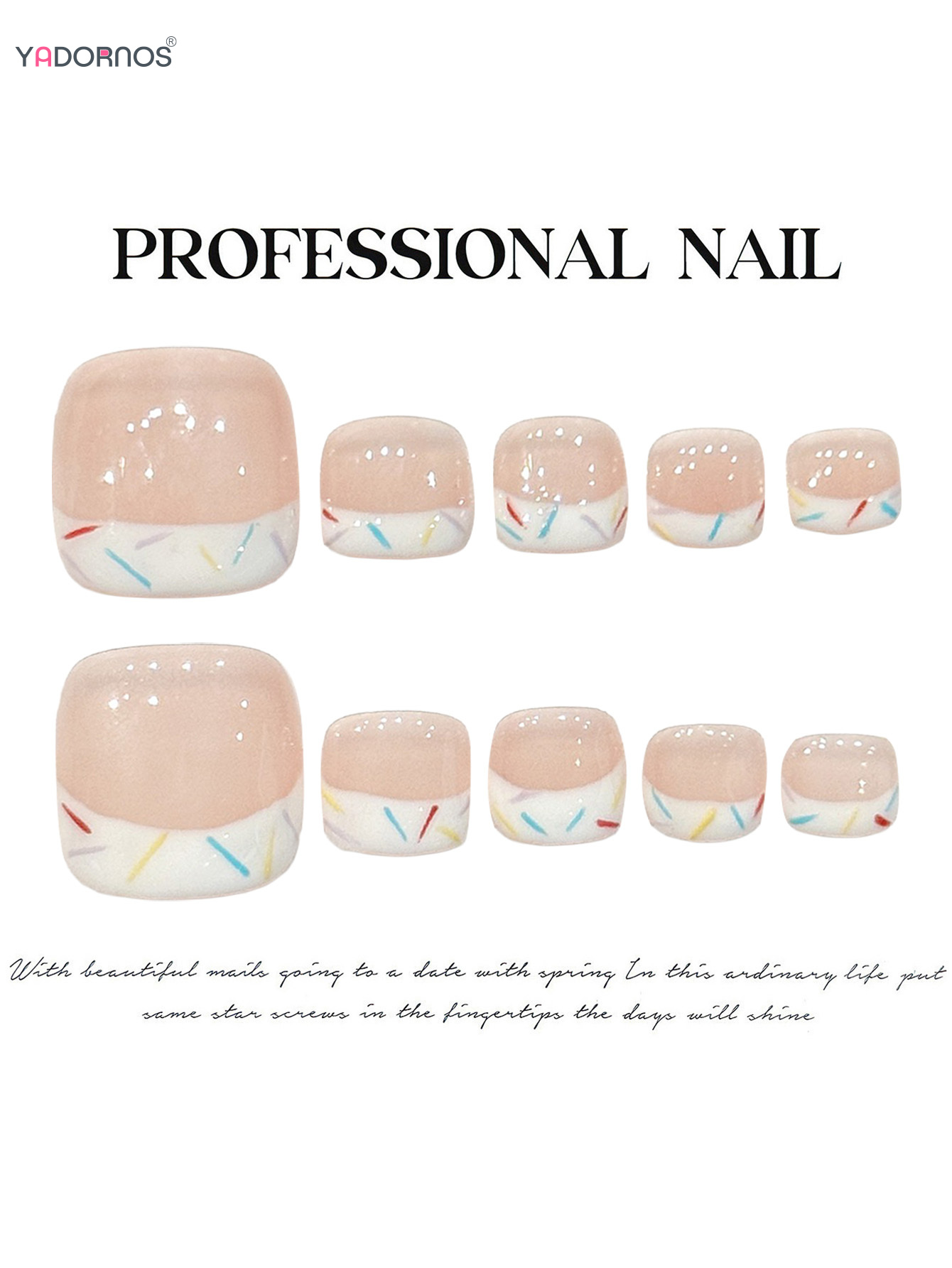 10pcs French Style Toenail Tip - Resin Art Online 评论和价格