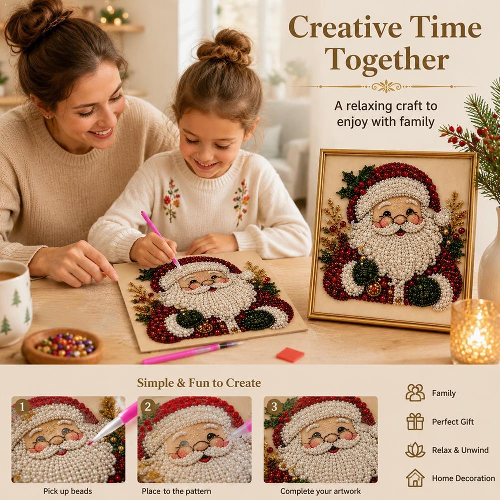 Christmas Santa Claus Pearl Ar - Resin Art Wall 评论和价格