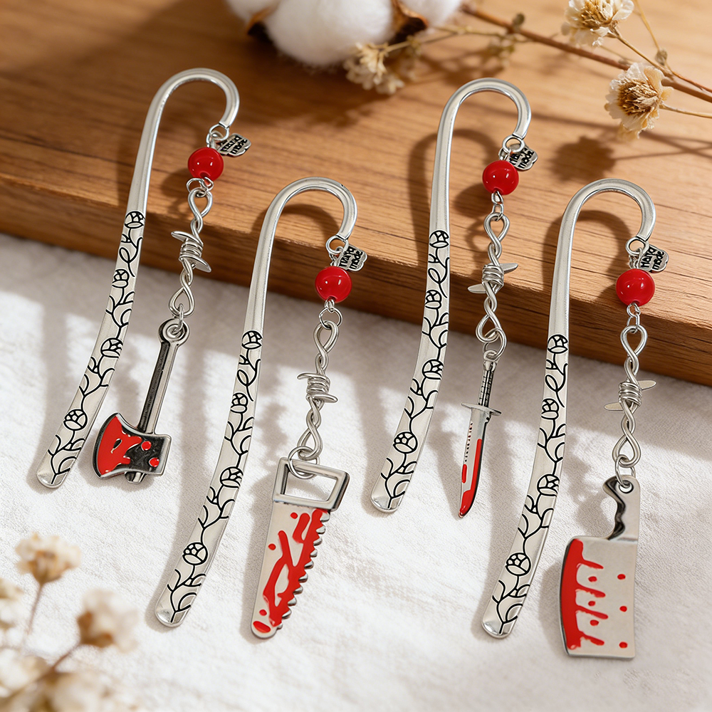 Horror Bloody Knife Bookmarks  - Resin Art Bookmark 评论和价格
