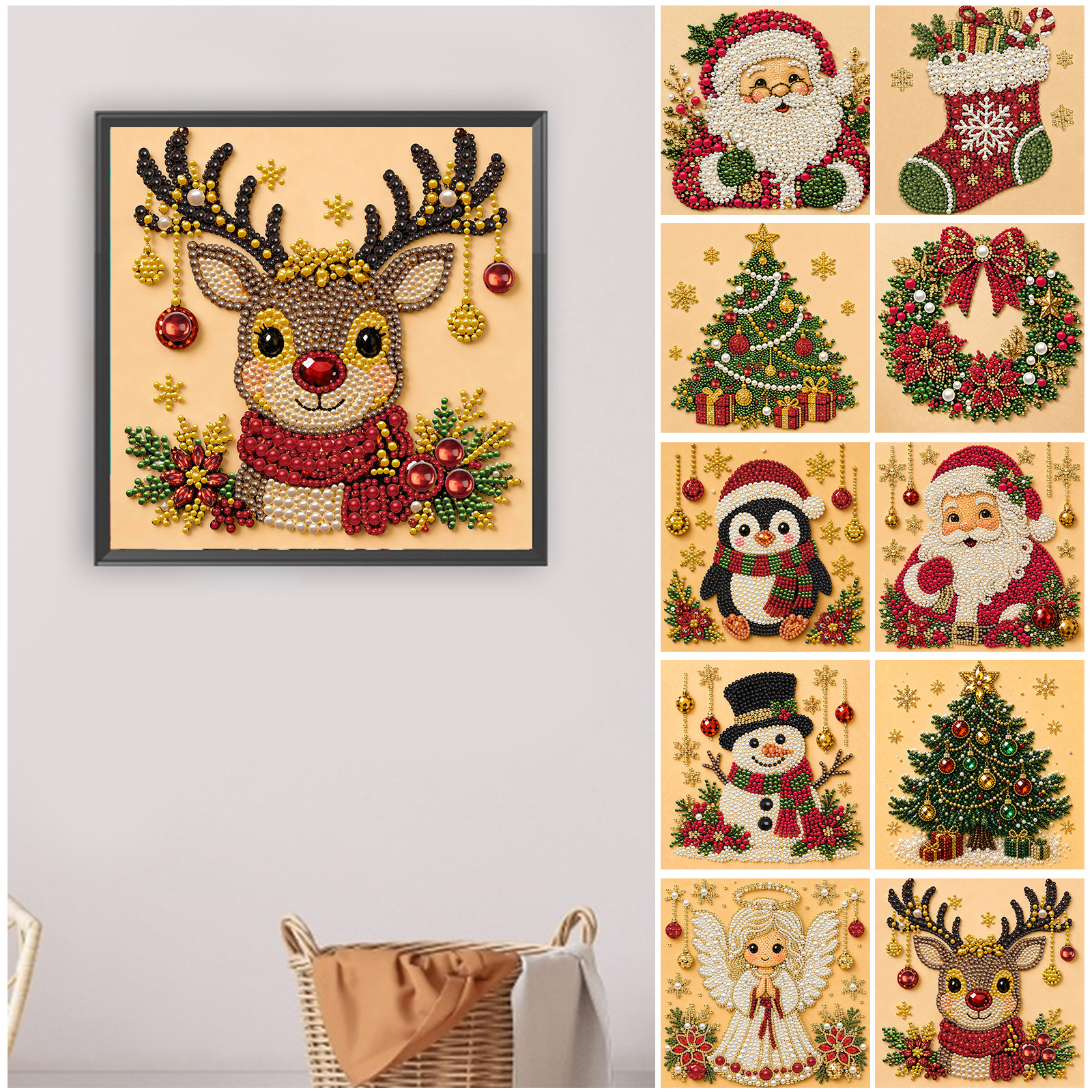 Christmas Decor DIY Santa Clau - Resin Art Wall 评论和价格