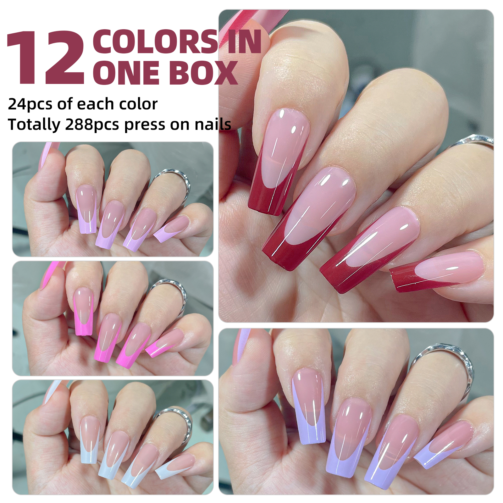 288pcs/box Acrylic French Fals - Resin Art Case 评论和价格