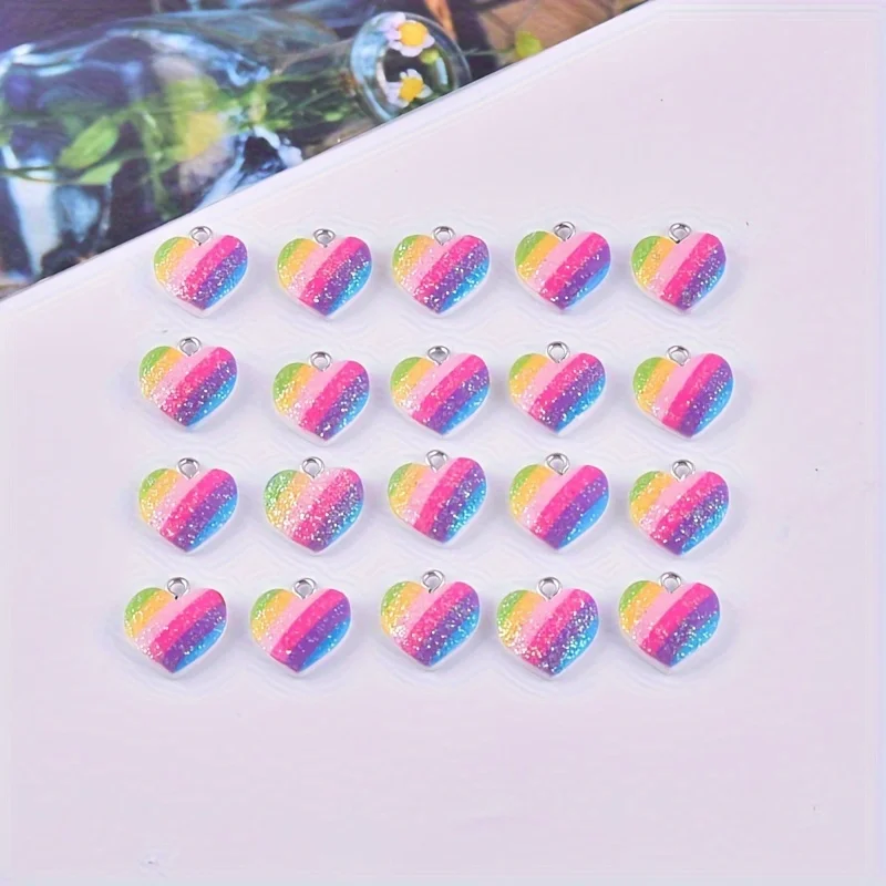 10Pcs Colorful Heart Resin Cha - Resin Art Supplies Near Me 评论和价格