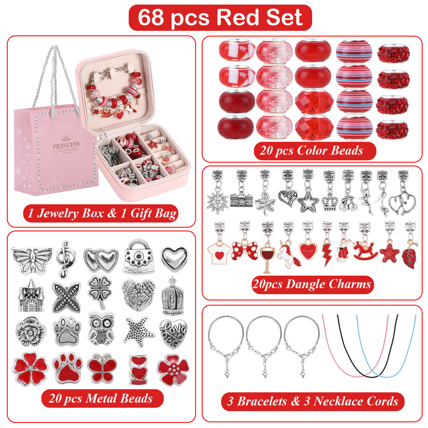 68-Piece Beaded Bracelet Makin - Resin Art Handmade 评论和价格