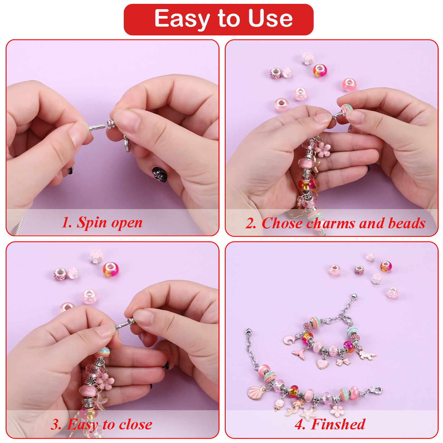 68-Piece Beaded Bracelet Makin - Resin Art Handmade 评论和价格
