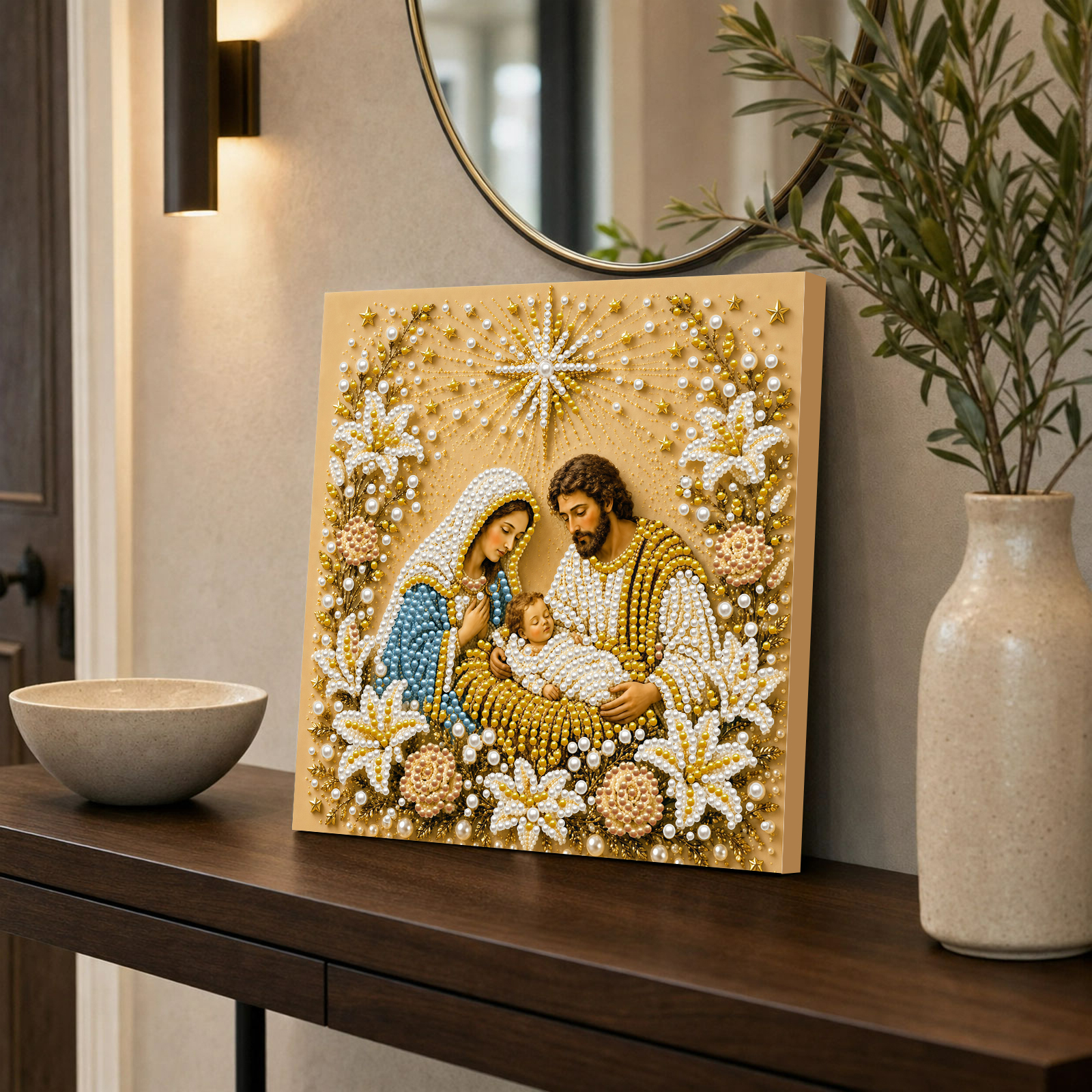 Jesus Virgin Mary DIY Diamond  - Resin Art For Beginner 评论和价格