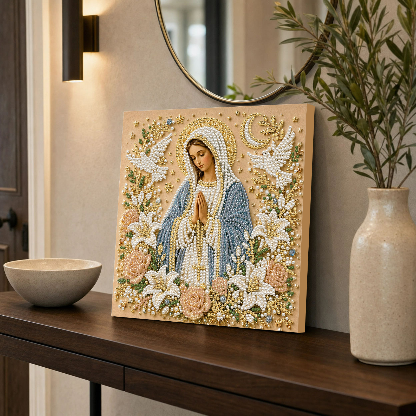 Jesus Virgin Mary DIY Diamond  - Resin Art For Beginner 评论和价格