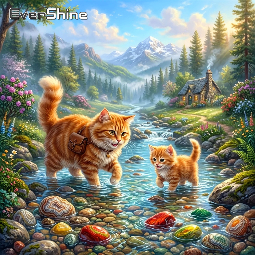 Evershine Diamond Mosaic Cat A - Resin Art For Beginner 评论和价格