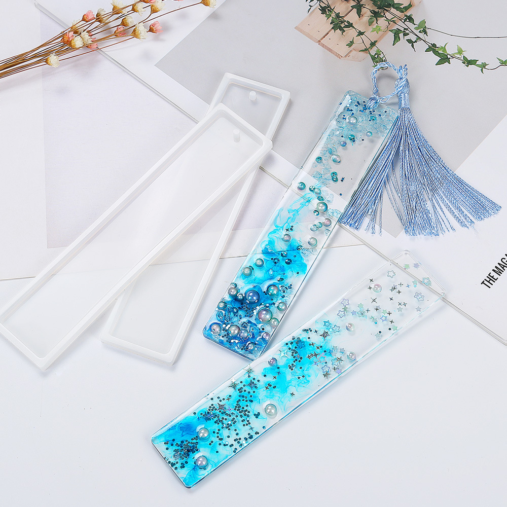 The New 6 Pcs/set Rectangle Si - Resin Art Bookmark 评论和价格