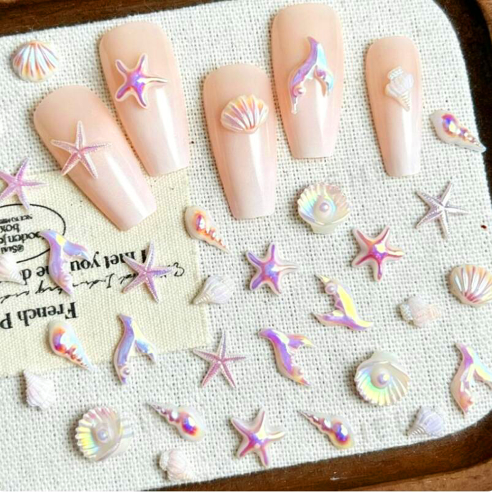 30pcs Mixed Summer Beach Nail  - Resin Art Beach Theme 评论和价格
