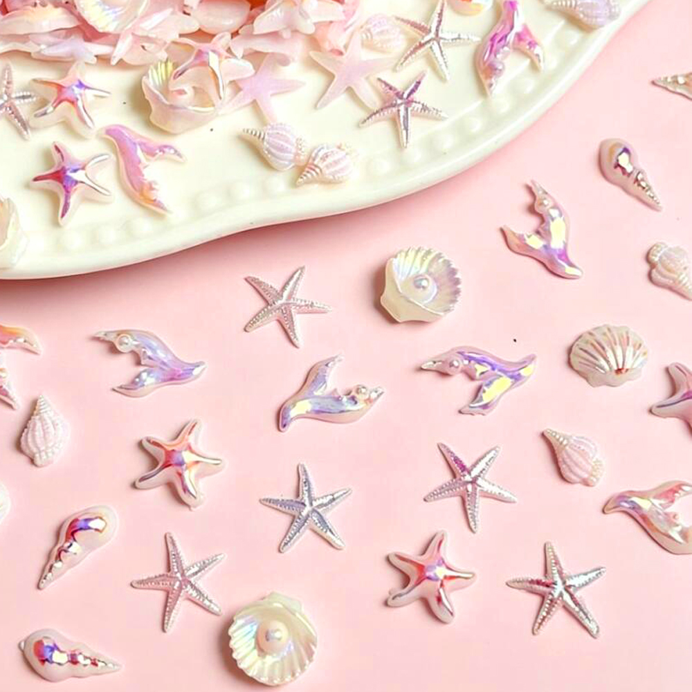 30pcs Mixed Summer Beach Nail  - Resin Art Beach Theme 评论和价格