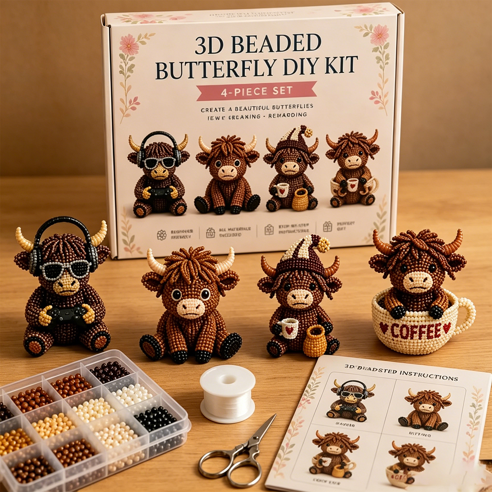 3D DIY Beaded Animal DIY Kit 4 - Resin Art Bookmark 评论和价格