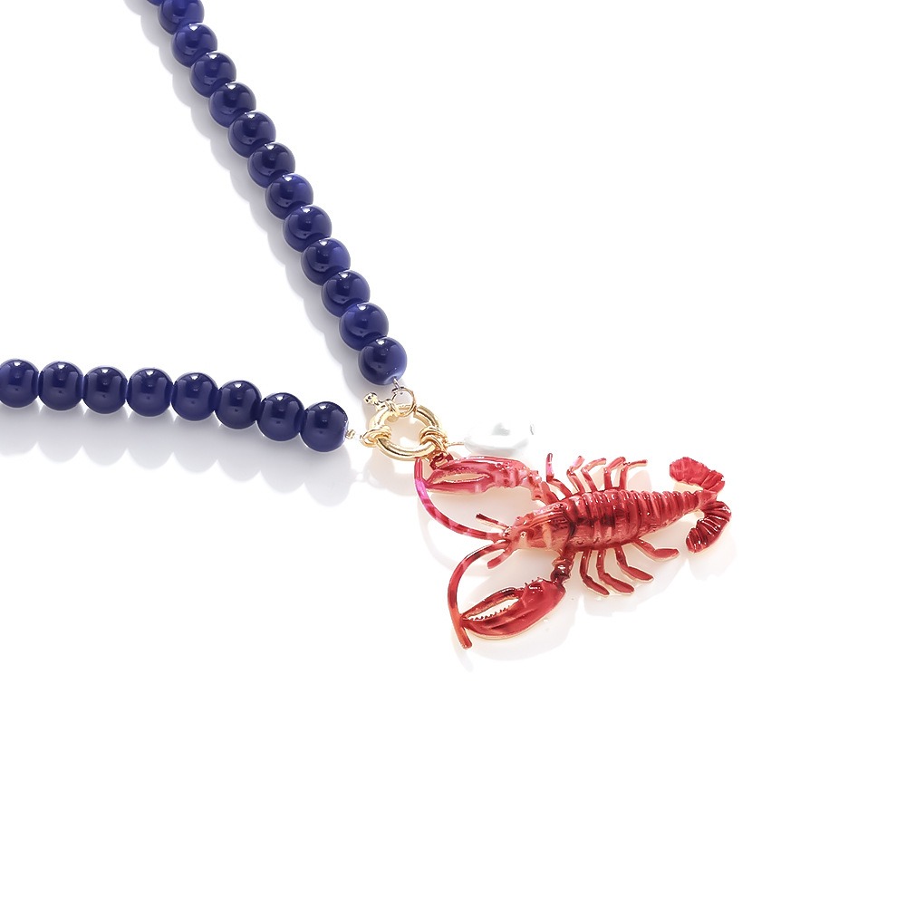 New Bohemian Lobster Bead Neck - Resin Art Beach Theme 评论和价格