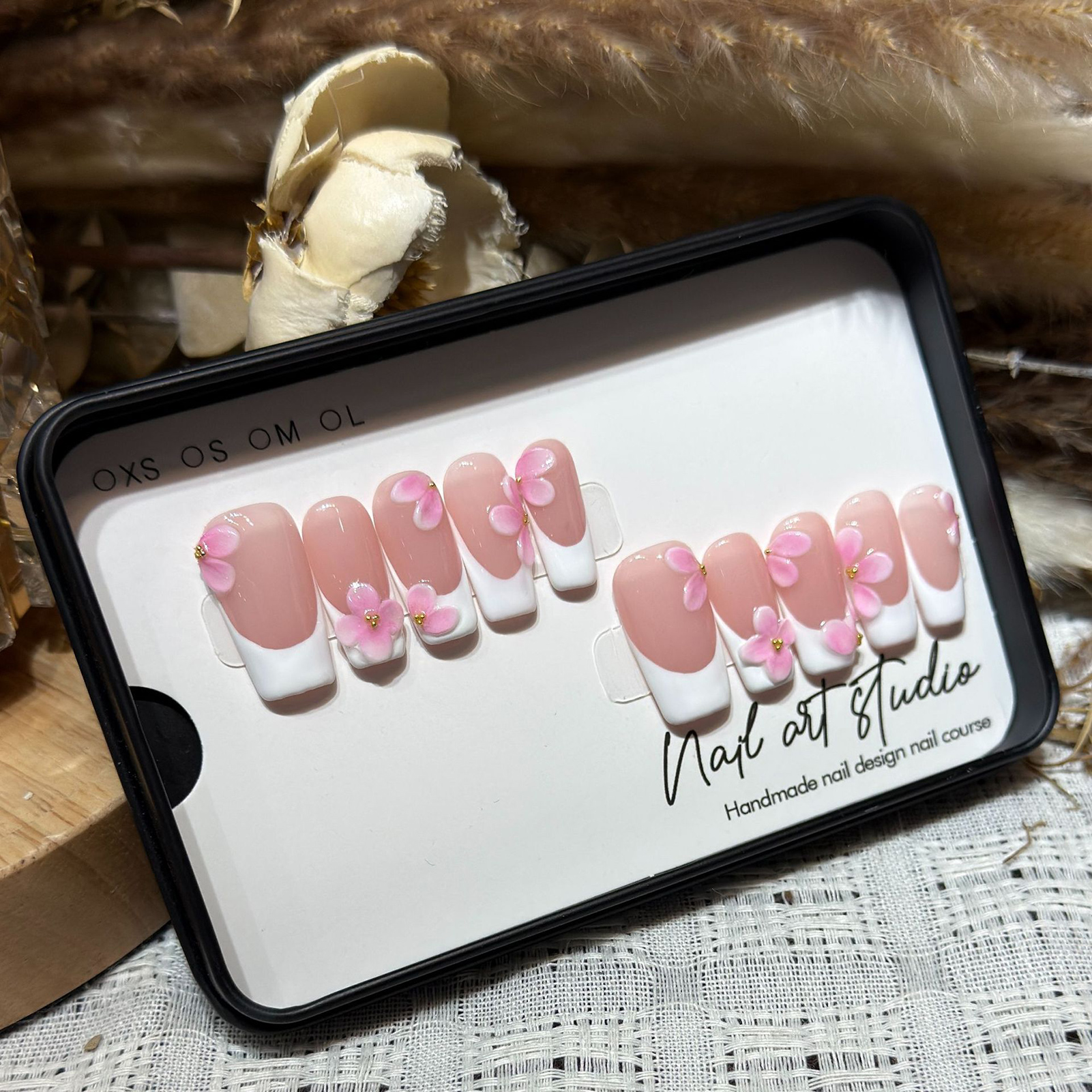 10pcs White French Style Tips  - Resin Art Flowers 评论和价格