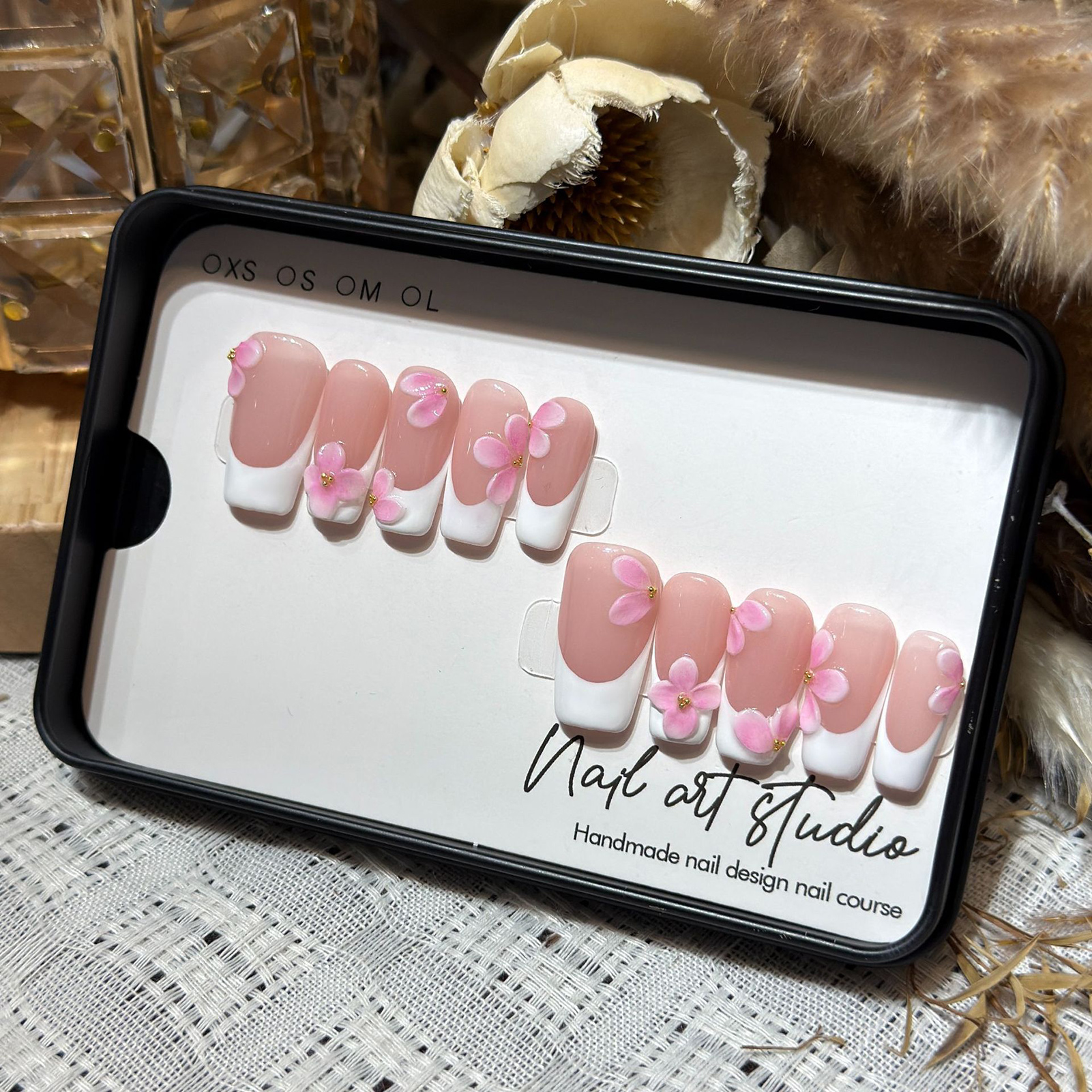 10pcs White French Style Tips  - Resin Art Flowers 评论和价格
