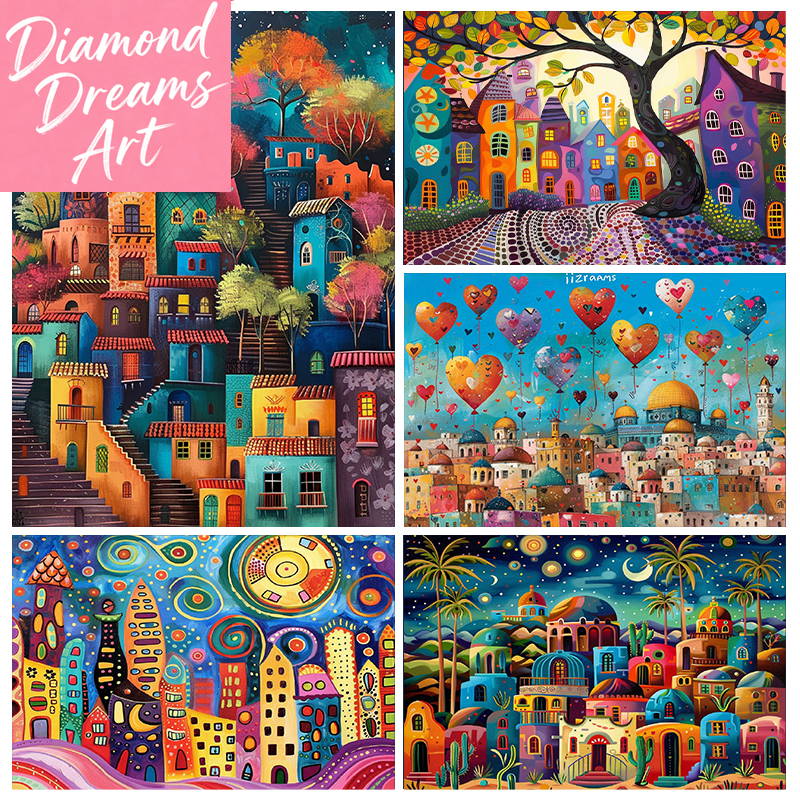 Frameless,Night View 5D Diamon - Resin Art Wall 评论和价格