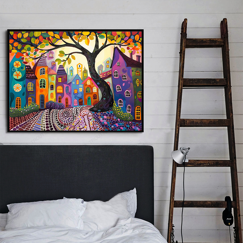 Frameless,Night View 5D Diamon - Resin Art Wall 评论和价格